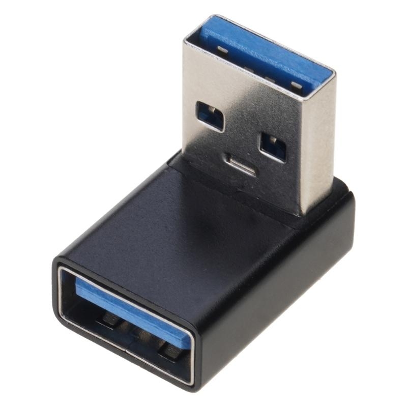 อะแดปเตอร์3.0 USB 90องศามุมขวาขึ้นขั้วต่อมุมตัวผู้กับตัวเมียสำหรับแล็ปท็อปพีซีเครื่องชาร์จ USB คอนเวอร์เตอร์ขยาย