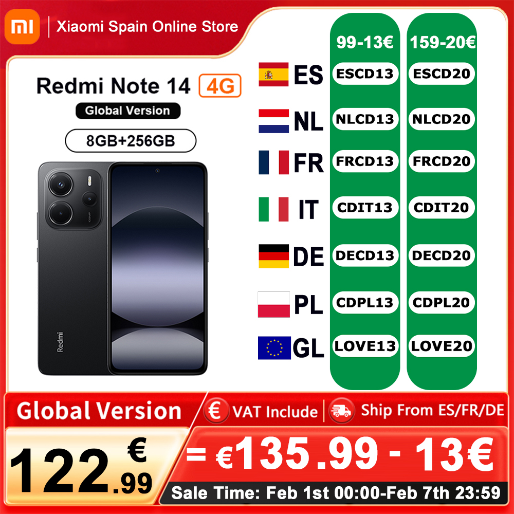 Versión Global Redmi Note 14 4G MediaTek Helio G99-Ultra NFC cámara de 108MP pantalla AMOLED de 6,67 pulgadas batería de 5500mAh