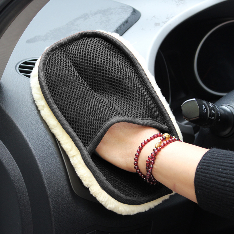 Guantes de lana de imitación para lavado de coches, guantes de limpieza de coche de felpa gruesa, productos de limpieza para pulido y encerado