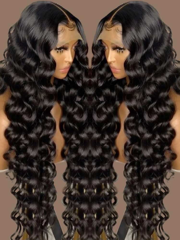 Peluca de cabello humano con encaje Frontal de onda profunda suelta de 40 pulgadas pelucas rizadas con ondas naturales brasileñas cabello humano peluca Frontal de encaje HD 13x6 para mujeres