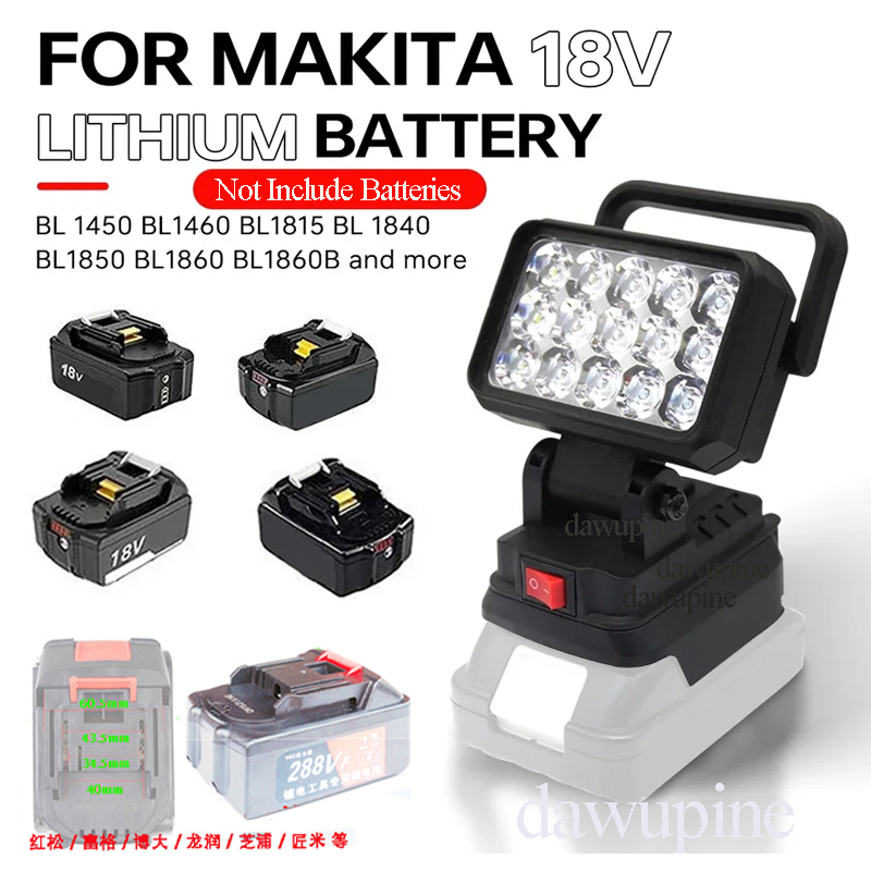 For Makita 18V Li-ion Battery Accessory BL1830 LED Work Lamp Light Torch Flashlight Lantern Camping Emergency Lighting BL1430