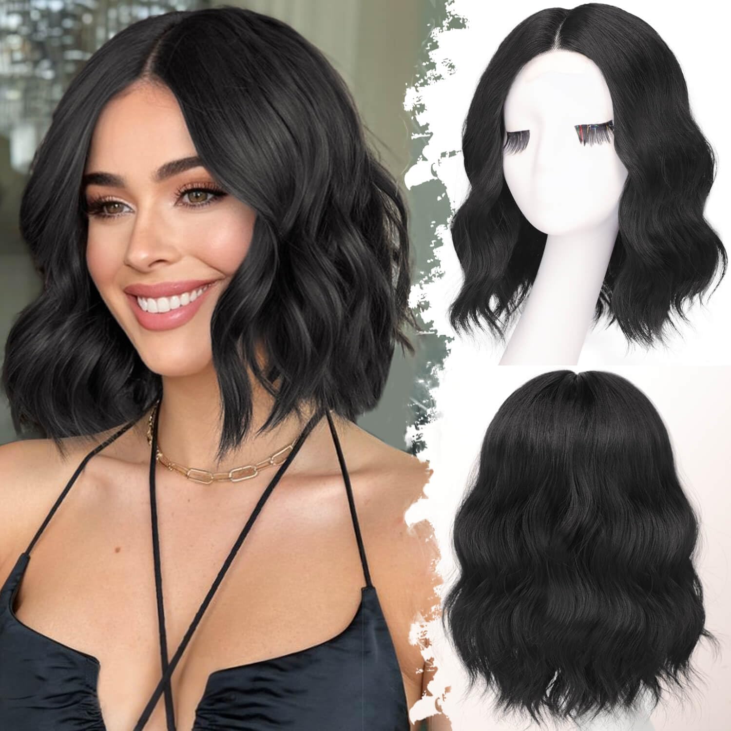 Parrucche Smilegirl 13x6 HD Lace Frontal Body Wave Bob in Capelli Umani, Densità 180%, Capelli Vergini Vietnamiti, Nero Naturale per Donne, Pre-Plucked