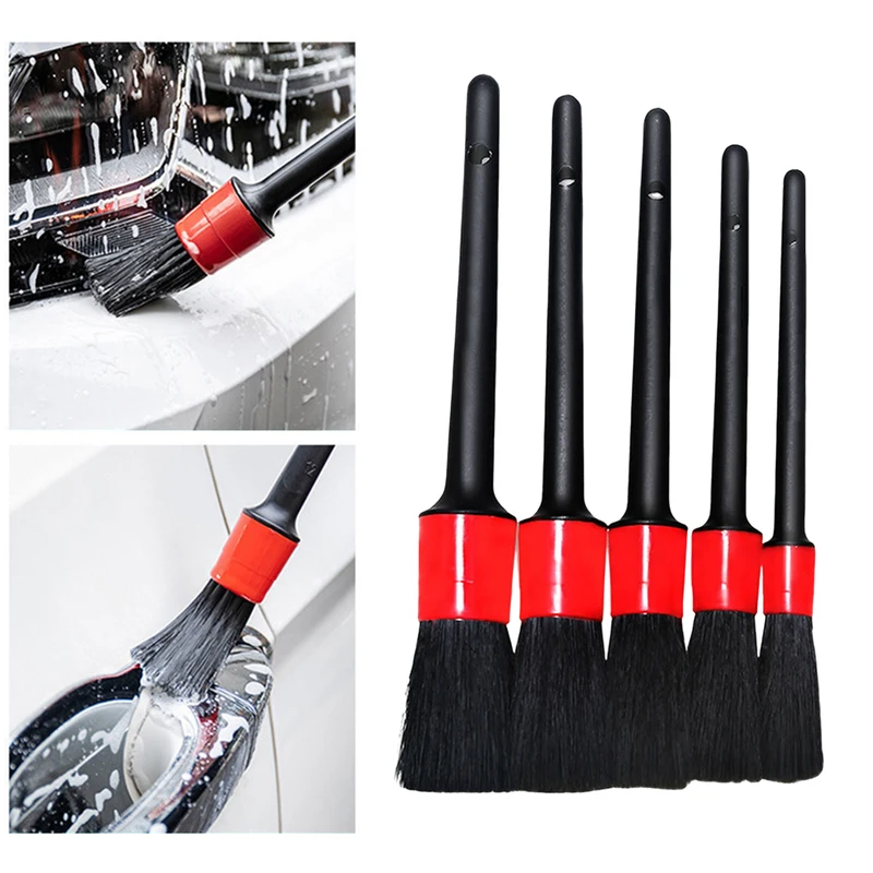 1/5 Stuks Auto Schoonmaak Borstel Kit Detaillering Borstels Set Voor Auto Schoonmaken Wassen Tool Interieur Dashboard Luchtuitlaat Wiel Velg Borstel