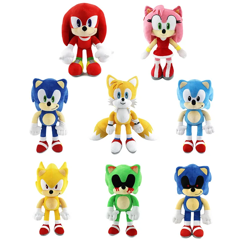 Peluche Originale The Hedgehog 30cm, Nuovo Super Peluche Shadow Tails Knuckles, Giocattolo Anime Sonic per Regalo Bambini