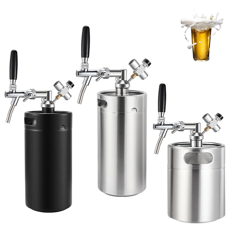 Kit penumbuh Keg Mini 3.6L /5L, Regulator Co2 0-60psi & kontrol aliran Dispenser keran bir, bir segar karbonasi musim panas ini