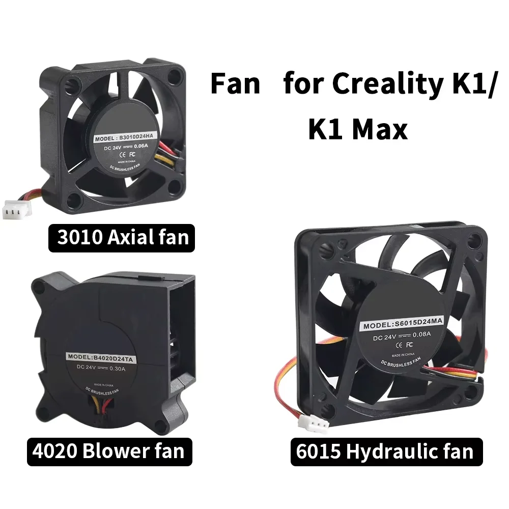6015 4020 3010 Fan Voor CREALITY K1 K1 Max Blower Fan DC24V Cooling Hotend Fan voor K1 K1 MAX