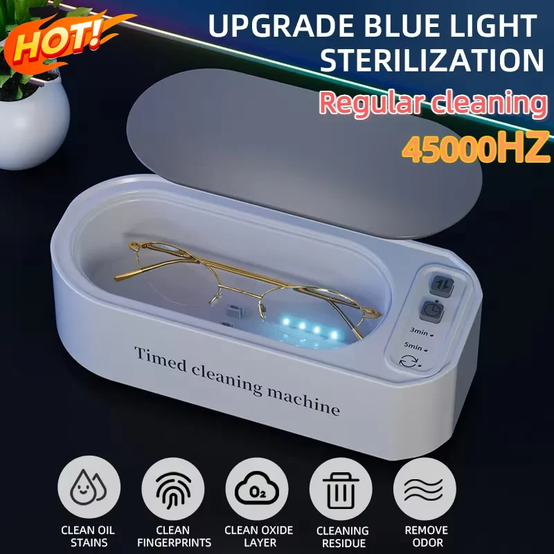 Máquina de Limpieza Ultrasónica de 250 mAh, Limpiador Ultrasónico de Alta Frecuencia con Temporizador para Joyas y Cepillos de Dientes, Baño Ultrasónico 2026