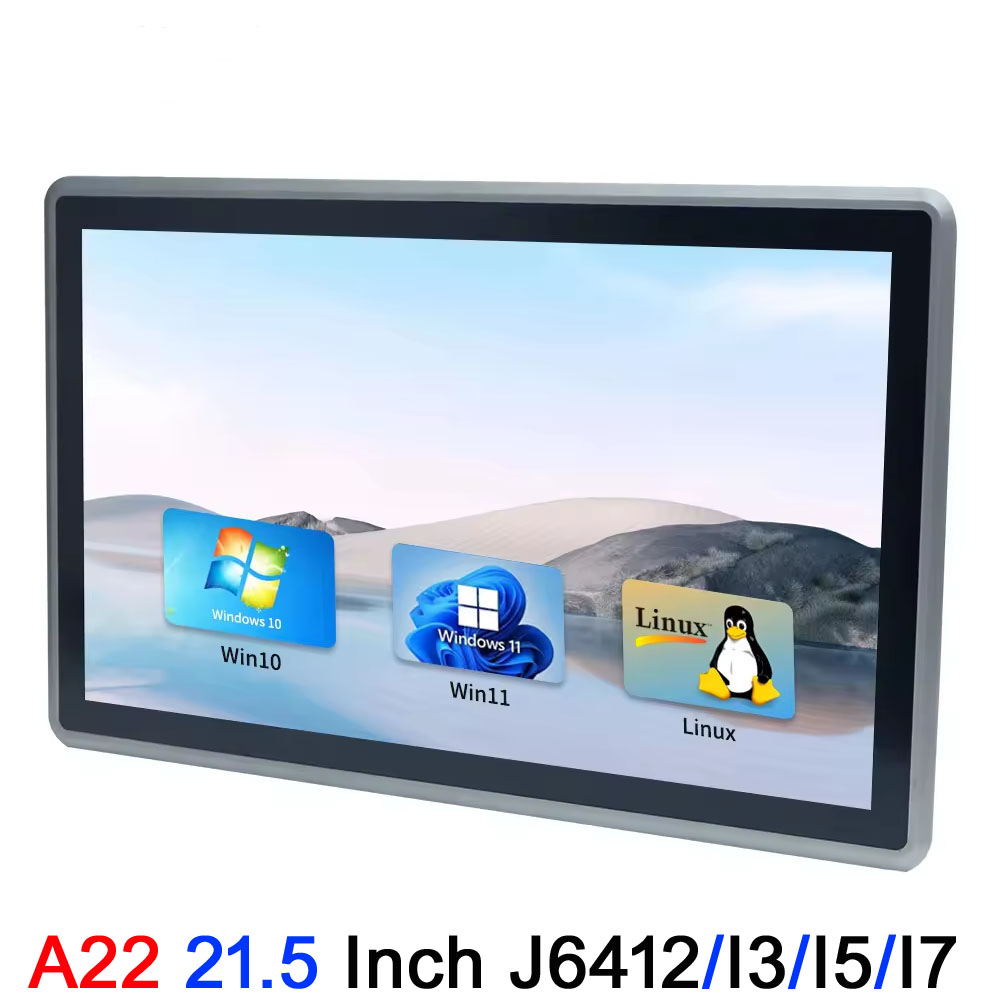 Partaker 21,5 Zoll Industrie-PC IP65 Frontplatte Intel I7 10810U I5 10310U J6412 TPM2.0 RS232 DDR4 2xLAN Touchscreen-Computer