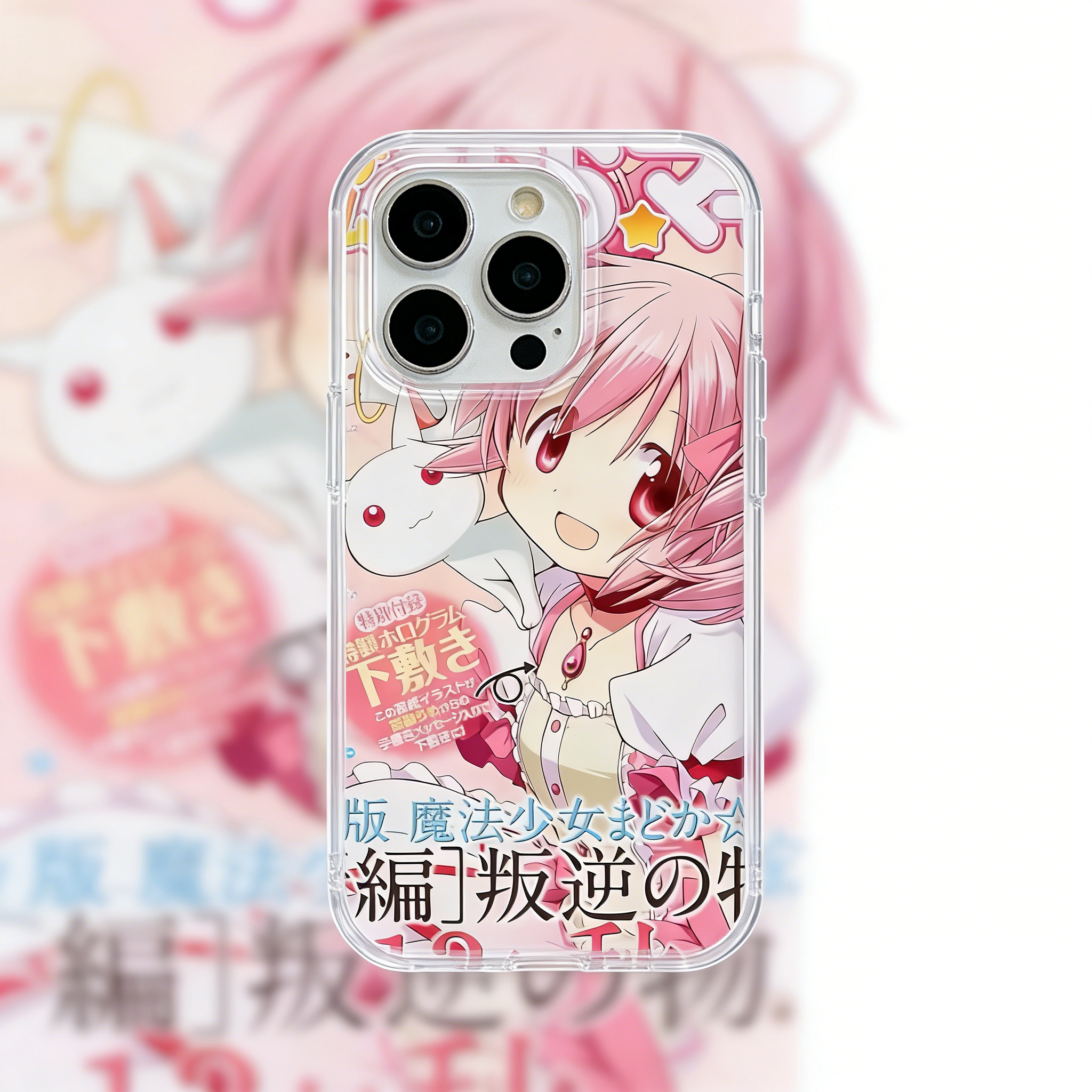 Cover per iPhone 17 Air 16 E 15 14 13 12 11 Pro Max XR X 7 8 Plus Mini Y2K con design anime giapponese, ragazza dai capelli rosa, simpatico cartone animato