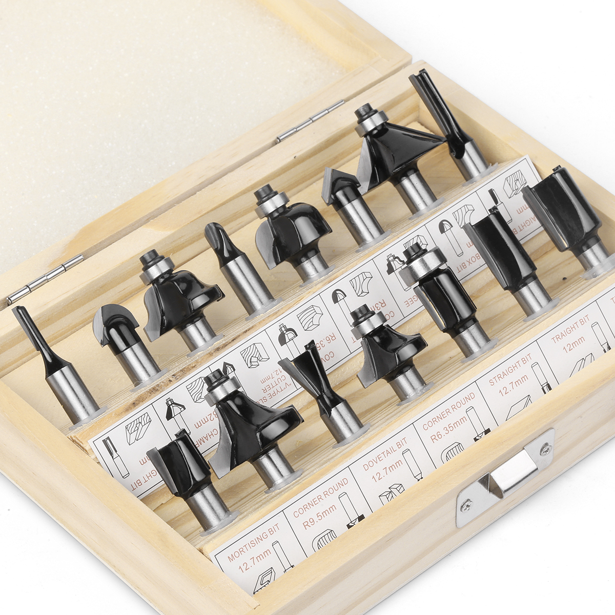 15pcs 8mm Shank  Router Bit Set Trimming Straight Milling Cutter for Wood Bits Tungsten Carbide Cutting Woodworking