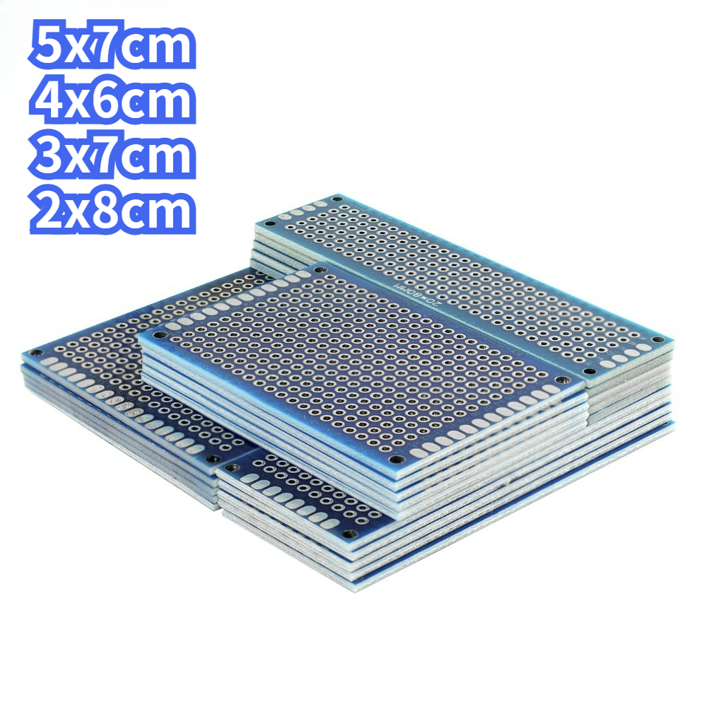 20 SZTUK Niebieskich Dwustronnych Płyt Prototypowych PCB Uniwersalny Zestaw Płyt do Prototypowania Obwodów DIY Elektronika Różne Rozmiary 2x8 3x7 4x6 5x7cm
