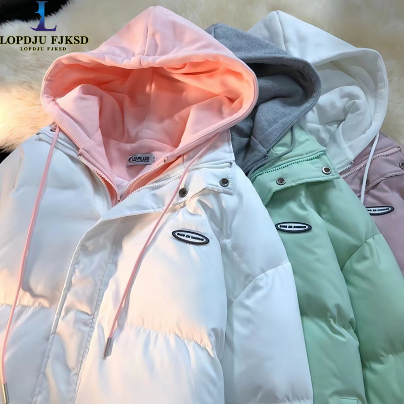 Moletom com capuz japonês falso de duas peças, casaco de algodão solto, jaqueta grossa, roupas femininas quentes, fofo, novo, inverno, 2023