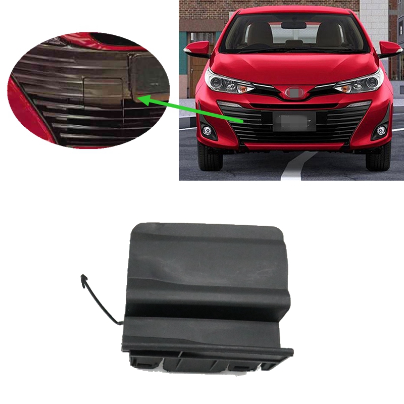 Tapa de remolque para parachoques delantero Exterior de coche, cubierta de gancho de ojo de remolque para Toyota Vios Yaris Sedan 2018 2019