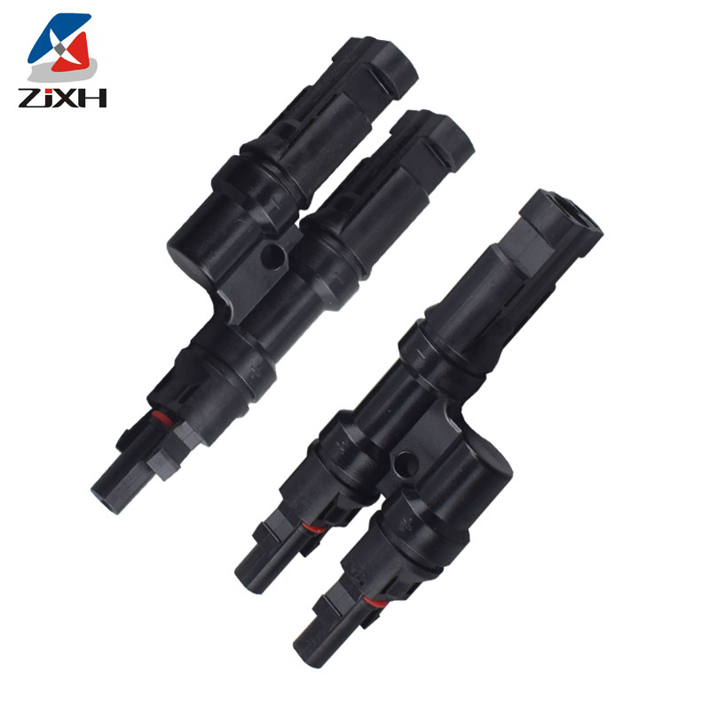 1 Par de Conectores Solares Fotovoltaicos IP67 Aprobados, Conector en T de 2 a 1 Macho y Hembra, 100% PP0, para Sistemas Solares Paralelos DIY