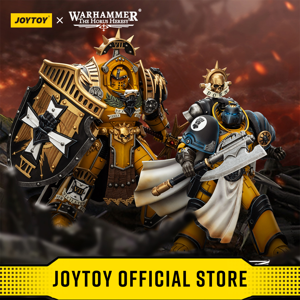 JOYTOY Warhammer 40k 1/18 Actionfiguren Imperial Fists Legion Praetor in Tartaros Terminator Armor Librarian Consul