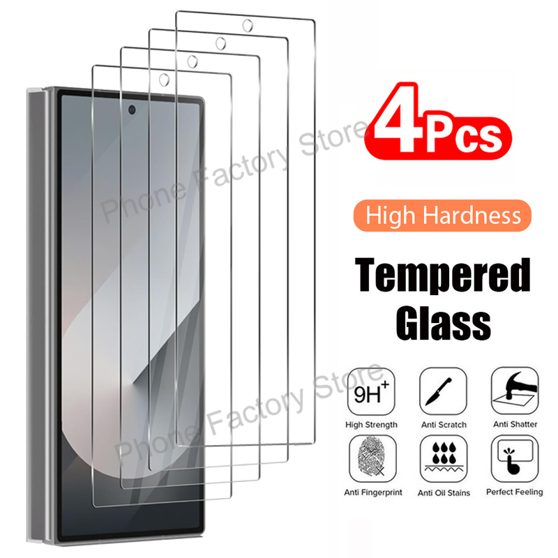 4 Uds vidrio templado para Samsung Galaxy Z Fold 7 6 5 4 3 Protector de pantalla Premium transparente para Samsung Z ZFold 6 5 Fold5 película de vidrio