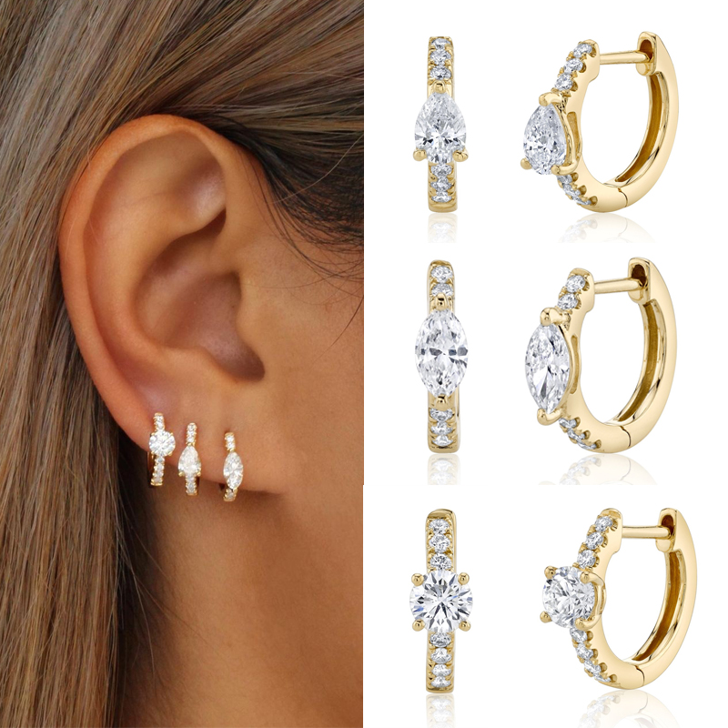 CRMYA mode cubique zircone Cz argent plaqué or boucles d'oreilles pour les femmes fiançailles mariage bijoux à la mode