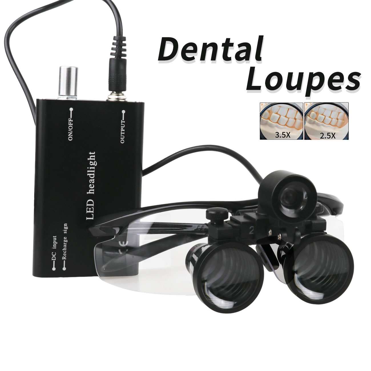 Dental Lupe 2,5X 3,5X Lupe mit LED Licht Gläser Chirurgische Lupe Dental Medizinische Lupe