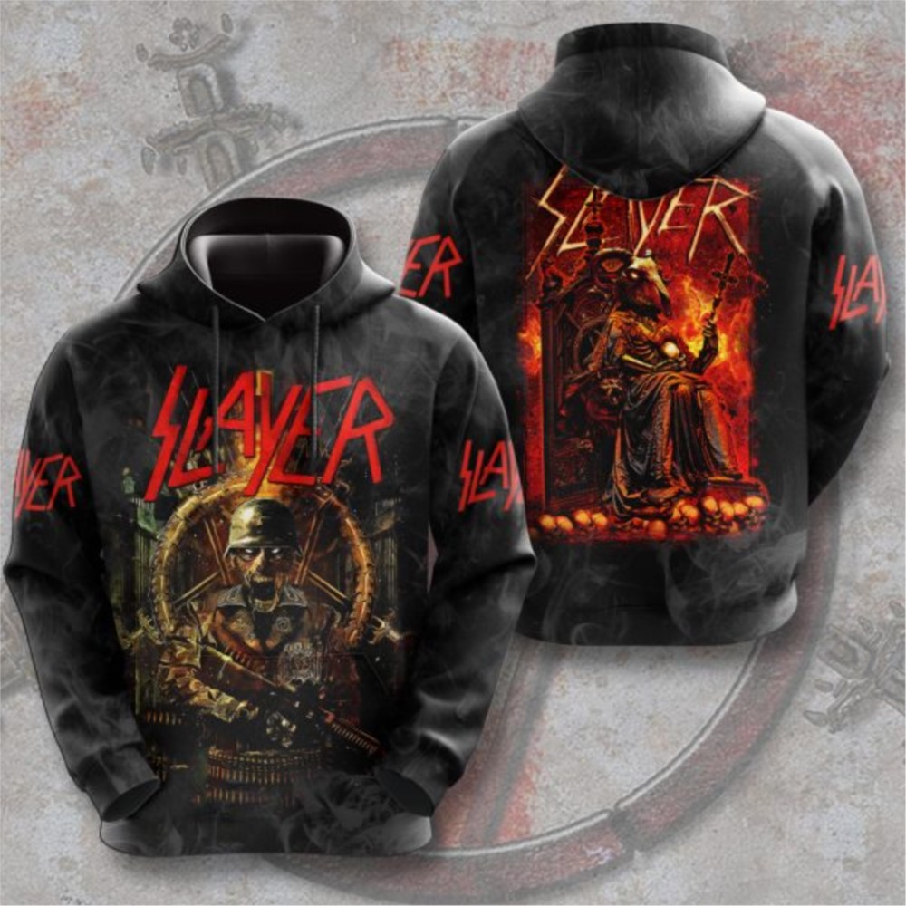 Sudaderas con capucha SLAYER ROCK, Sudadera con capucha con estampado 3D para hombre y mujer, sudadera informal de gran tamaño para hombre, ropa de calle, sudaderas con capucha de moda
