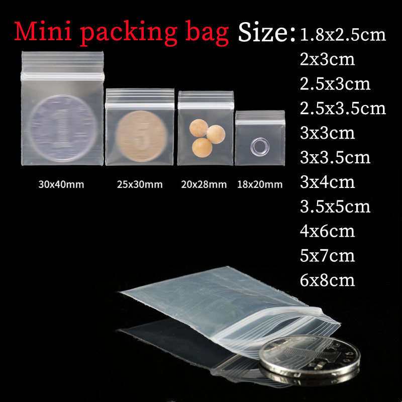 100 peças-mini bolsa de plástico selável para joias, bolsa selável de plástico opp, bolsa de armazenamento de acessórios portátil, reutilizável e grossa