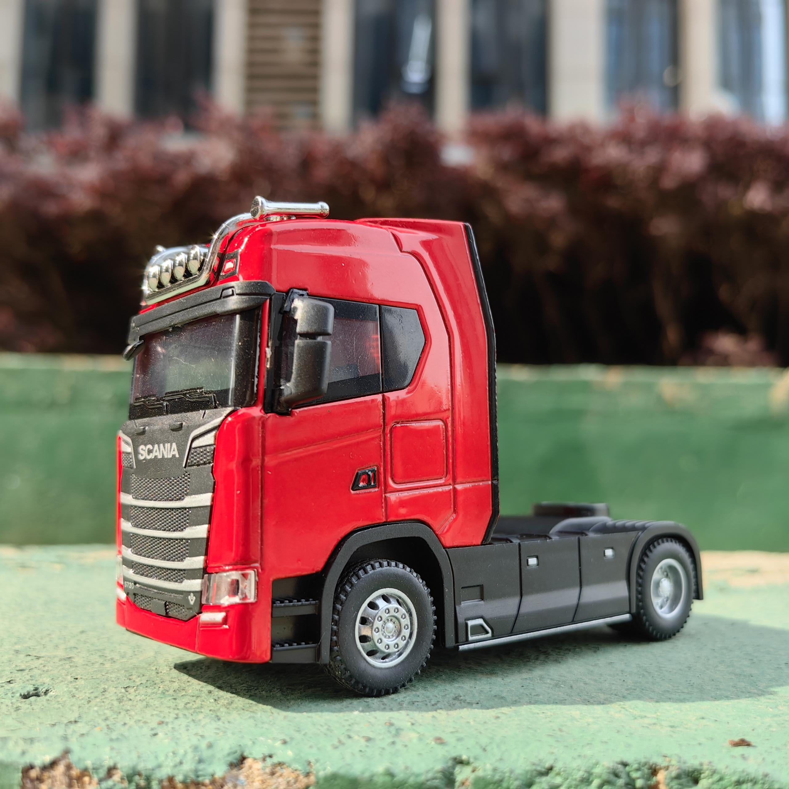 1/50 ล้อแม็กDiecastรถบรรทุกรถของเล่นจําลองวิศวกรรมรถขนส่งดึงกลับคอนเทนเนอร์หัวโลหะของเล่นสําหรับBoy