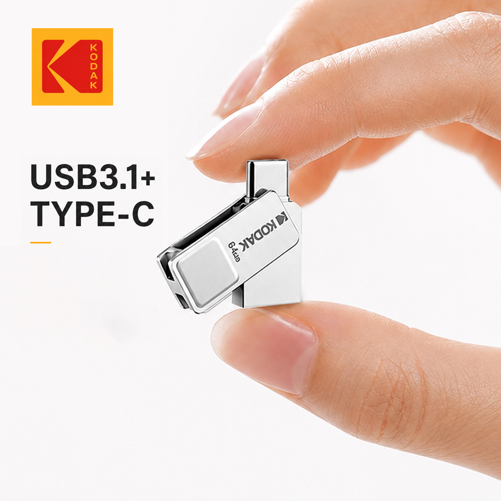 KODAK Mini Type-c & USB Flash Drive USB3.1 Pen Drive 32GB 64GB128GB U Disk USB3.0 Przenośna pamięć USB do samochodu, telefonu, komputera, laptopa