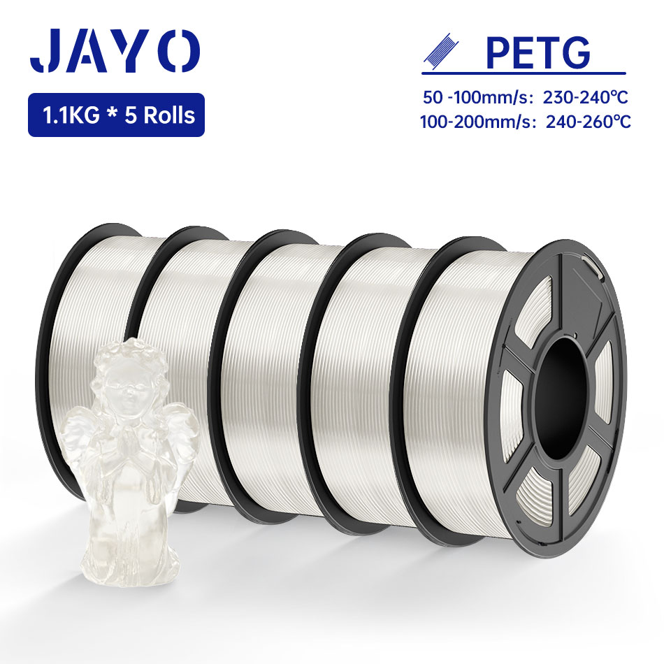 Jayo Petg/Zijde/Pla Plus/Abs/Pla Filament 3D Printer 1.75Mm 5Rolls/Set voor Fdm Afdrukken Diy Gift Plastic Voor 3D Pen Filament