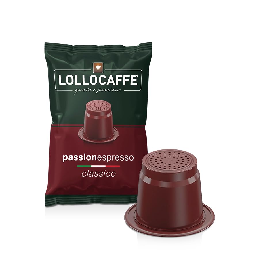 Lollo Coffee Passion Espresso, Mezcla clásica - 100 cápsulas - Compatible con máquinas domésticas Nespresso *