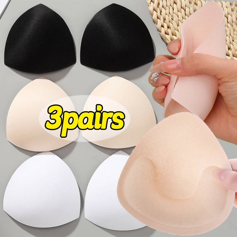 Soft Removable Bra Pads Triangle Sponge Inserts Bra Pad for Women Breast Push Up Sports Bras Cup Chest for Women Swimsuit Bikini