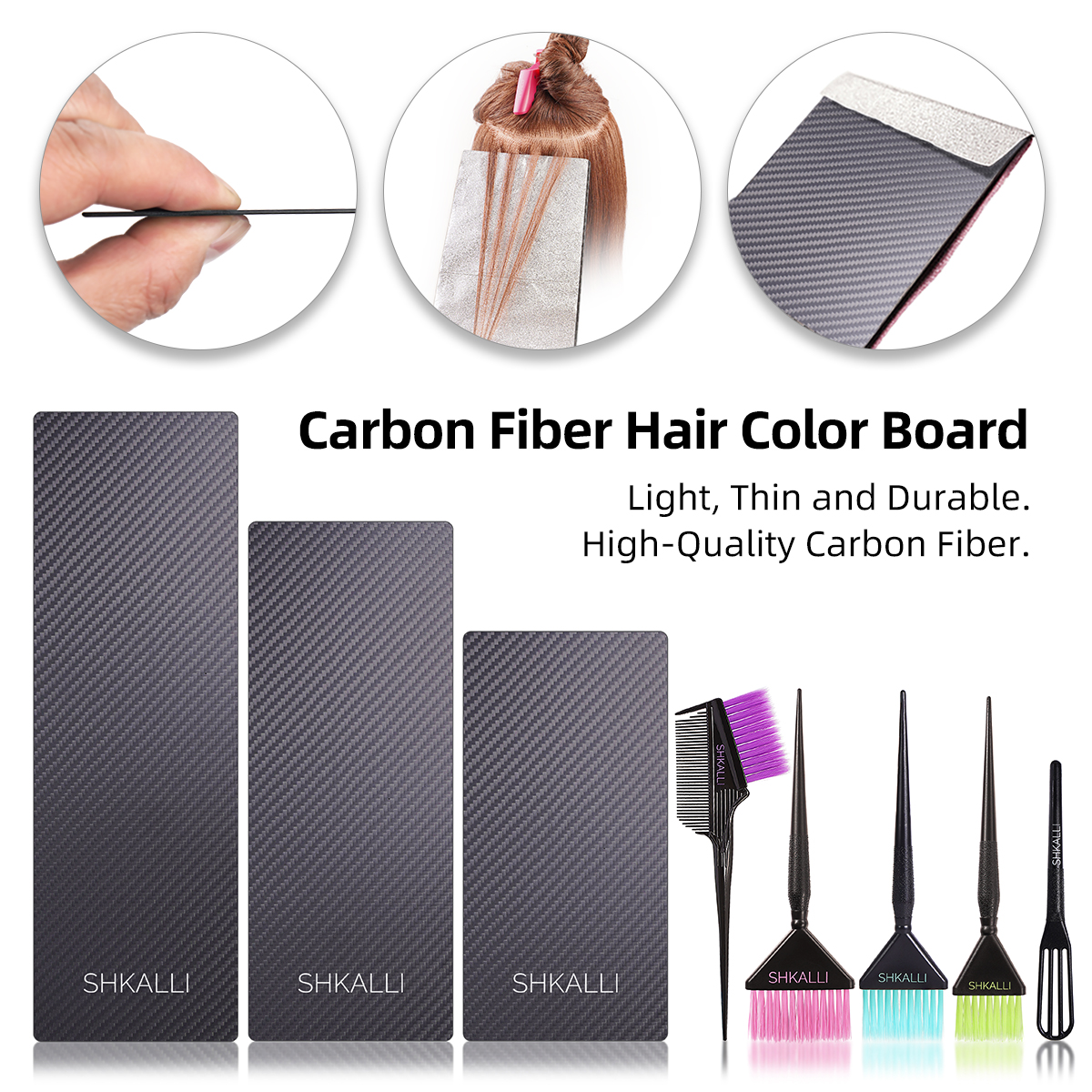 SHKALLI Professionele Koolstofvezel Haar Balayage Board en Borstel Set Haarverven Tool Kit voor Kappers