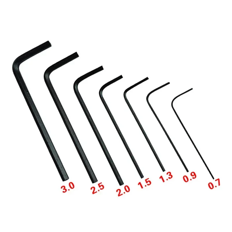 Jeu de clés Allen hexagonales, Mini clé hexagonale, tournevis, Kit d'outils manuels, Micro clé, 0.7mm 0.9mm 1.3mm 1.5mm 2mm 2.5mm 3mm, 7 pièces