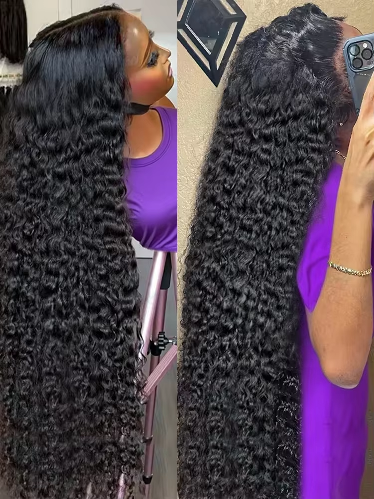 250% Density 30 32 inch 13x6 HD Lace Front Wigs Human Hair Deep Wave 13x4 Frontal Wigs Women Burmese Curly Glueless Closure Wigs