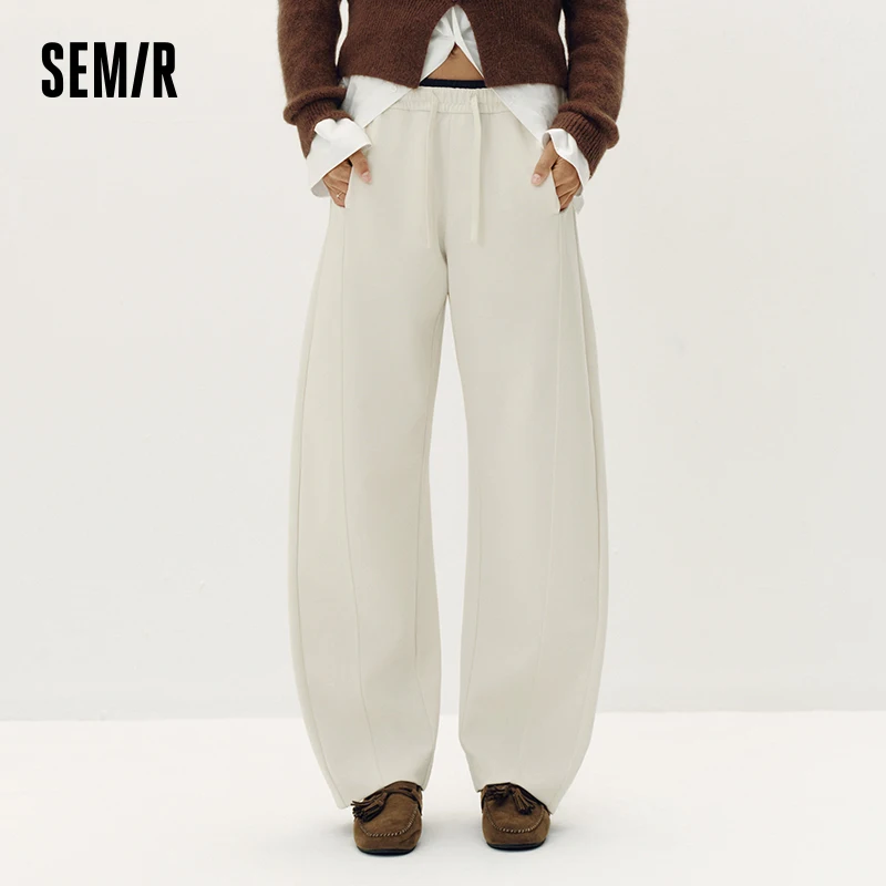 Pantalones Semir para Mujer, Estilo Deportivo Casual, con Paneles Curvos, Parches en Contraste, Holgados, para Otoño, Uso Diario 2026