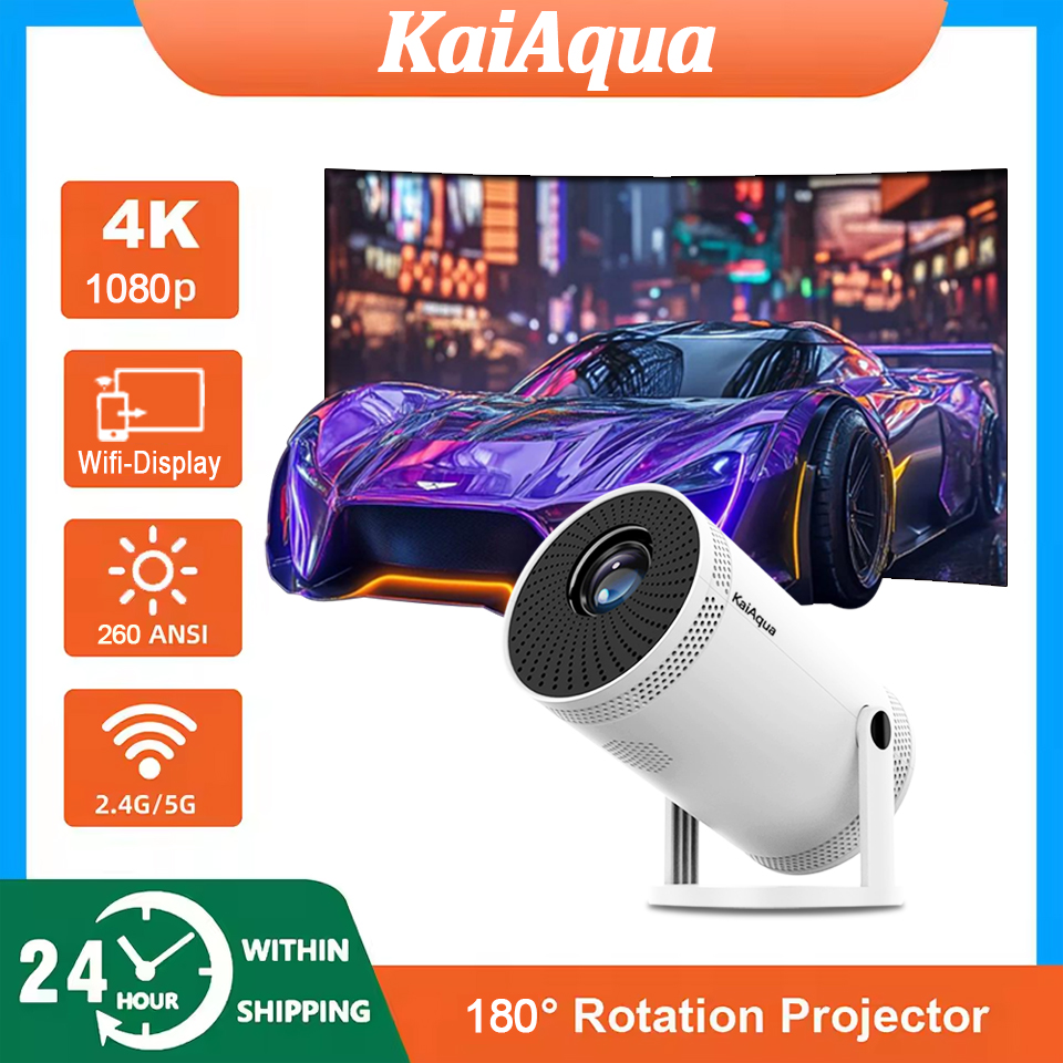 Nuevo Proyector 4K Full HD Android 11 Wifi6 290ANSI Allwinner BT5.0 1280*720P Proyector Portátil Cine en Casa Proyector para Exteriores