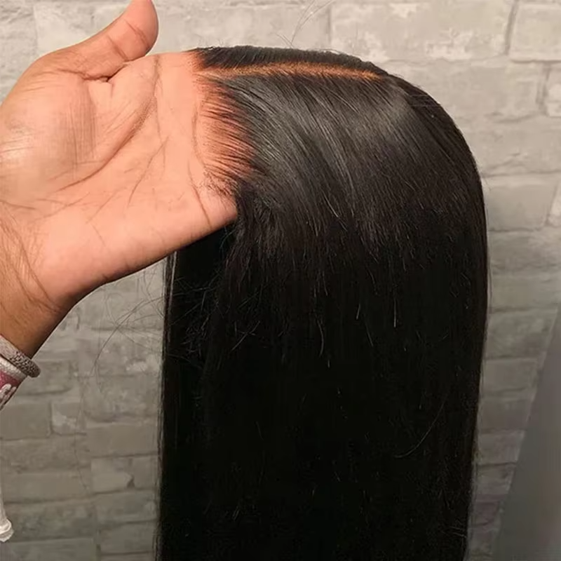 4x4 5x5 HD dentelle frontale sans colle perruque cheveux humains 30 40 pouces droite perruque de cheveux humains pré plumé droite HD dentelle frontale perruque 13x6
