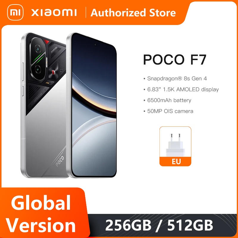 POCO F7 5G Versão Global Snapdragon ®   8s Gen 4 NFC 6.83 1.5K AMOLED Display 50MP Câmera OIS 6500mAh 90W HypeCharge Smartphone
