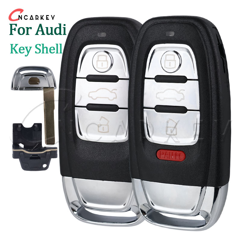3 4 botões para audi a4l a3 a4 a5 a6 a8 quattro q5 q7 a6 a8 caso de chave remota fob substituição remoto inteligente chave do carro escudo