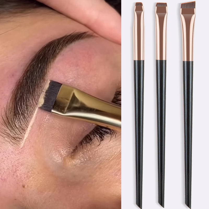 Karsyngirl 3 stks/set Blade Eyeliner Borstel Wenkbrauw Borstel Draagbare Platte Fijne Eyeliner Brow Contour Make-Up Kwasten Make-Up Tool