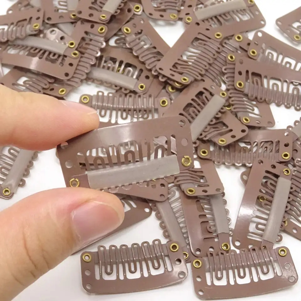 50 Stuks 2.8 Cm Hair Extensions Clip Haar Clips Voor Haar Snap Clips Met Siliconen Terug Pruik Clips Voor clip In Weave Pruik Accessoires