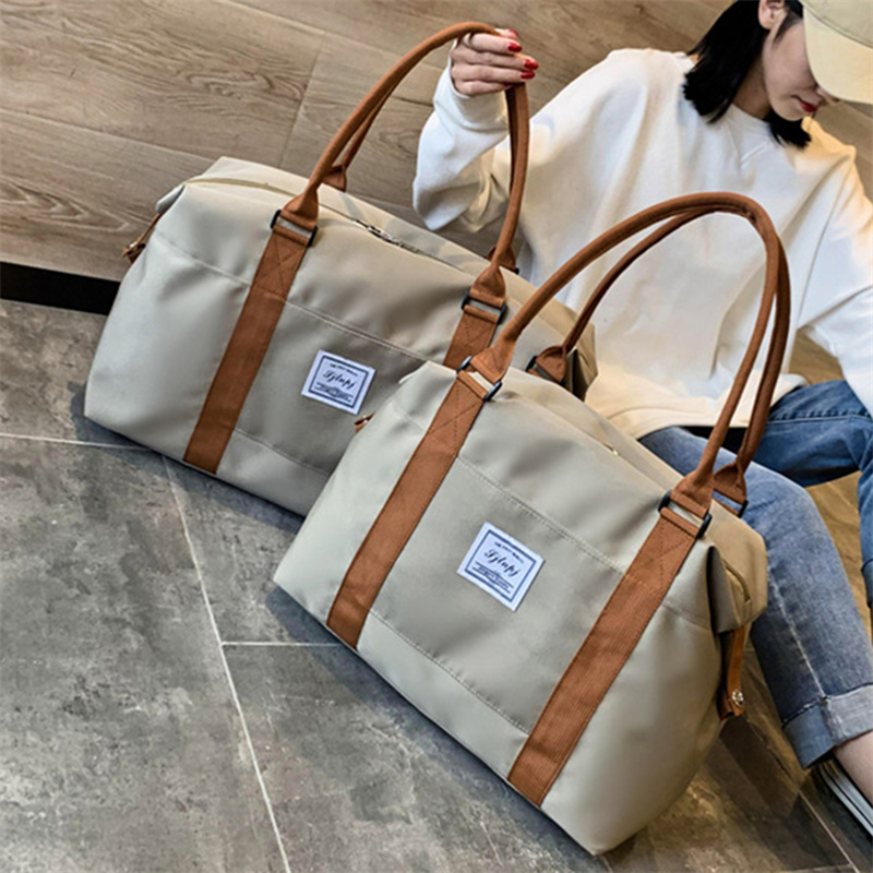 Thời Trang Túi Xách Du Lịch Loại Lớn Nữ Khoang Túi Tote Túi Xách Vải Oxford Vải Bạt Chống Nước Đeo Vai Nữ Cuối Tuần Qua Đêm Túi