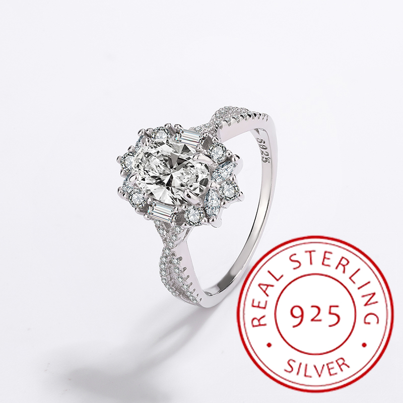 Bague en argent S925 avec diamant pour femme, design de niche luxueux, œuf de pigeon nar, haut de gamme, authentique