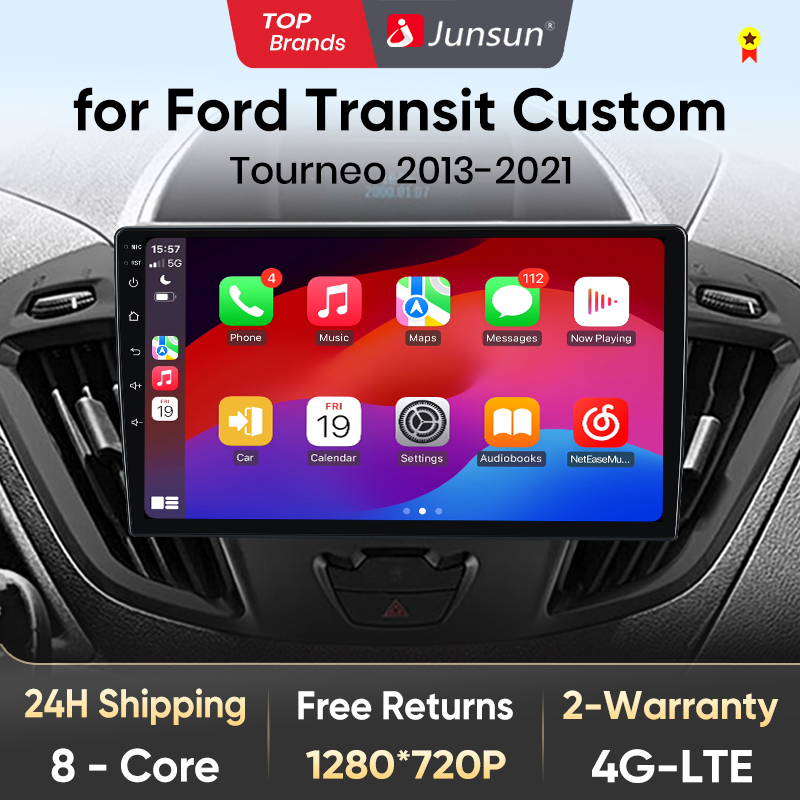 Junsun V1 Ai Stem Draadloze Carplay Android Auto Radio Voor Ford Transit Aangepaste 2013-2018 4G Auto Multimedia Gps 2din Autoradio