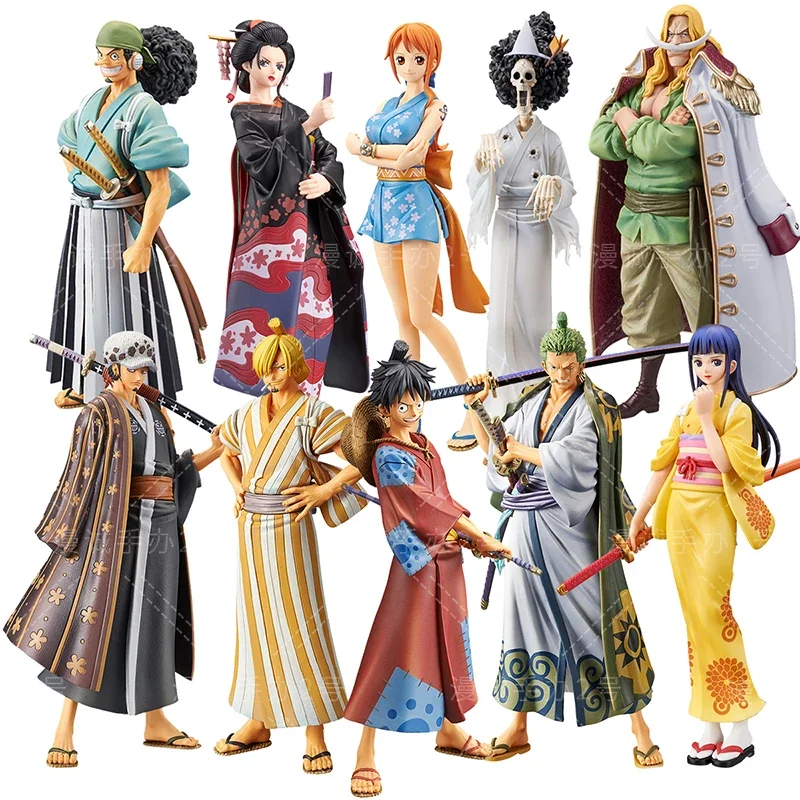 18cm figura de anime de uma peça luffy zoro chopper nami figura de ação terra de wano brinquedos para crianças presente modelo colecionável