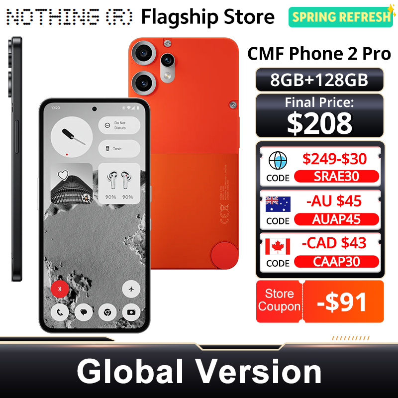 Global Version Nothing CMF Phone 2 Pro MediaTek Dimensity 7300 Pro 5G 5000 mAh 33W 6.77 AMOLED 120Hz กล้องหลัก 50MP