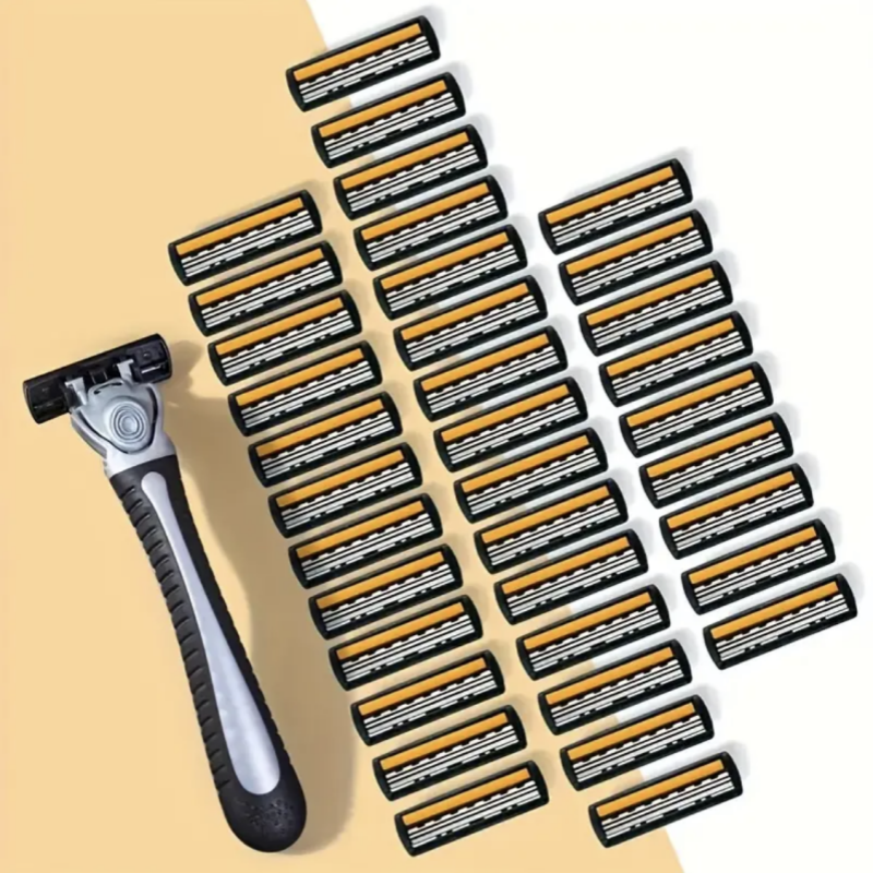 Men And Women Manual Safety Razor Blade 3-Layer Stainless Steel Hair Removal Shaving Blades Replaceable Shaver Head