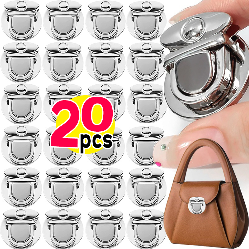 1/20pcs โลหะล็อคกระเป๋า Clasp จับหัวเข็มขัดสําหรับกระเป๋าถือ Tote ปิด Snap Clasps DIY CRAFT ฮาร์ดแวร์กระเป๋าอุปกรณ์เสริม