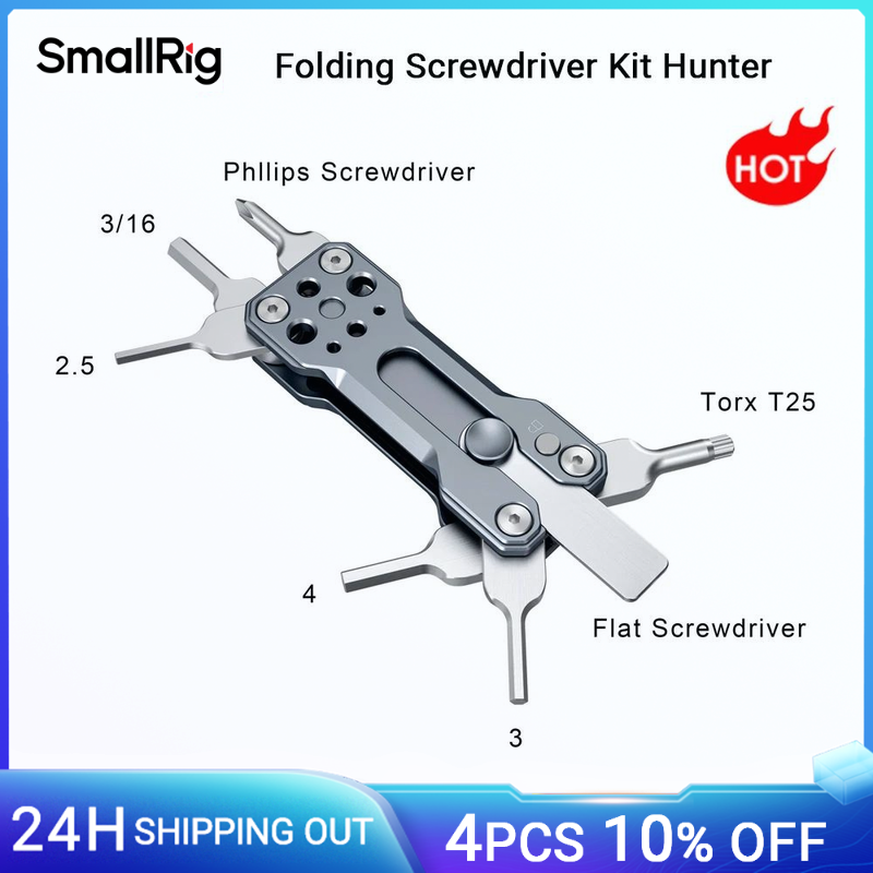 SmallRig-Kit de destornilladores plegables, destornillador Ranurado con llaves Allen y herramientas de destornillador Torx T25, 2495