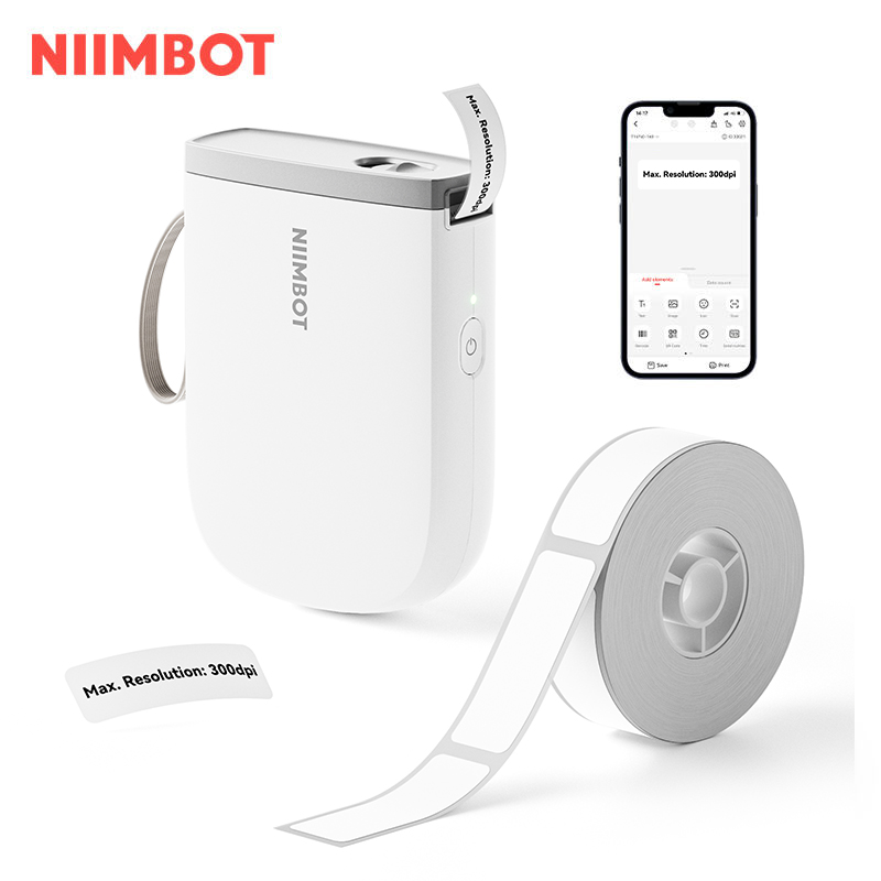 NIIMBOT D11 新バージョンラベルプリンタミニポータブル 300DPI Bluetooth ワイヤレスラベルメーカー名札キッチンステッカー PrintingMaker