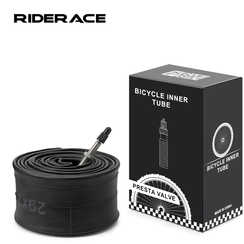 Велосипедная камера RIDERACE для горных велосипедов 20, 26, 27.5, 29 дюймов, 17.5/2.125/2.4, 48 мм, с клапанами AV F/V (Schrader/Presta), из бутилкаучука
