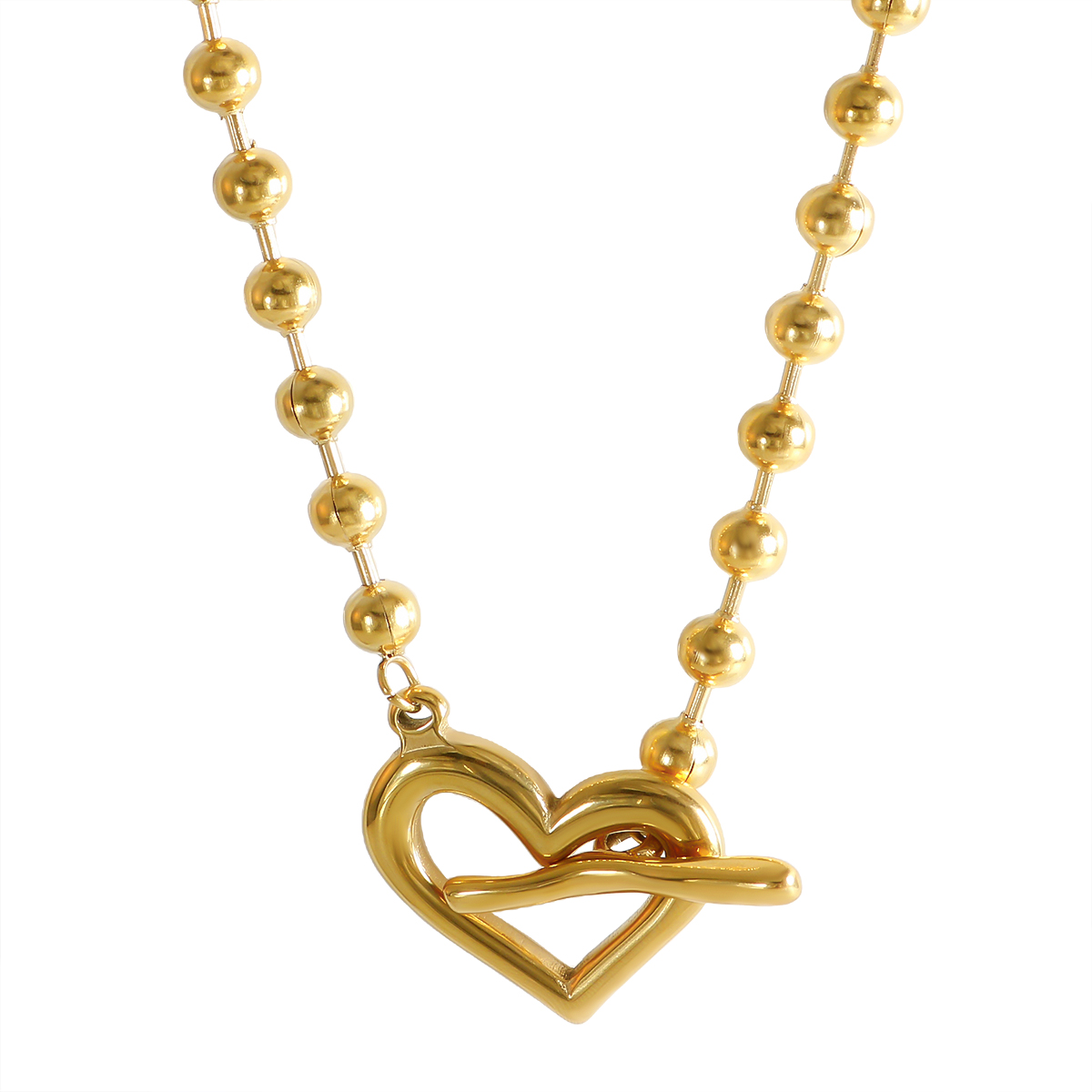 JINHUI-Pendentif Coeur Creux Irrégulier pour Femme, Colliers Pendentifs Rétro, Colliers en Acier Inoxydable, Bijoux Mode, Accessoires Cadeaux, Document Or